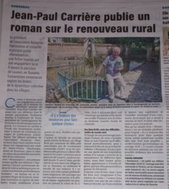 Jean-Paul Carrière publie un roman sur le renouveau rural 