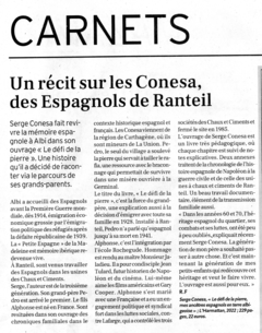 Un récit sur les Conesa, des Espagnols de Ranteil