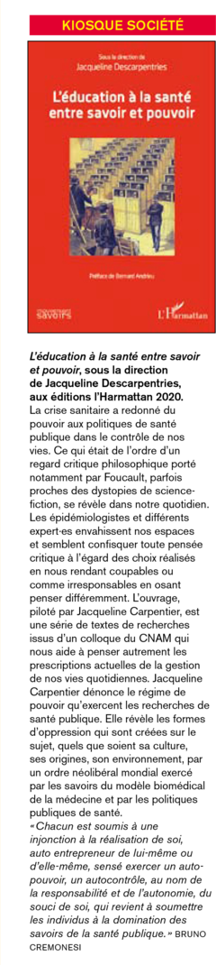 L'éducation à la santé entre savoir et pouvoir,